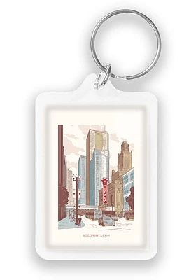 Chicago Loop Keychain - White