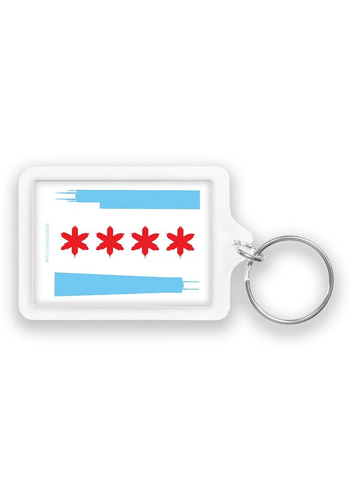 Chicago Lakeview Keychain - White