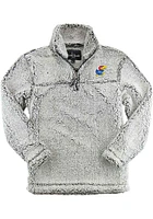 Kansas Jayhawks Womens Grey Sherpa Qtr Zip
