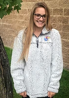 Kansas Jayhawks Womens Grey Sherpa Qtr Zip