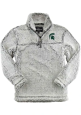 Michigan State Spartans Womens Grey Sherpa Qtr Zip