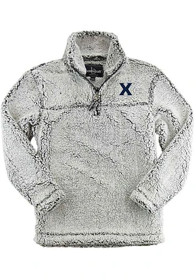 Xavier Musketeers Womens Grey Sherpa Qtr Zip