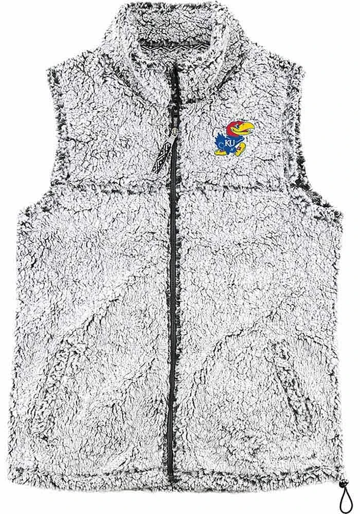 Kansas Jayhawks Womens Grey Sherpa Vest