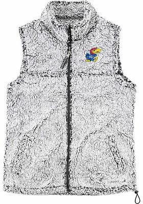 Kansas Jayhawks Womens Grey Sherpa Vest