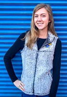 Kansas Jayhawks Womens Grey Sherpa Vest