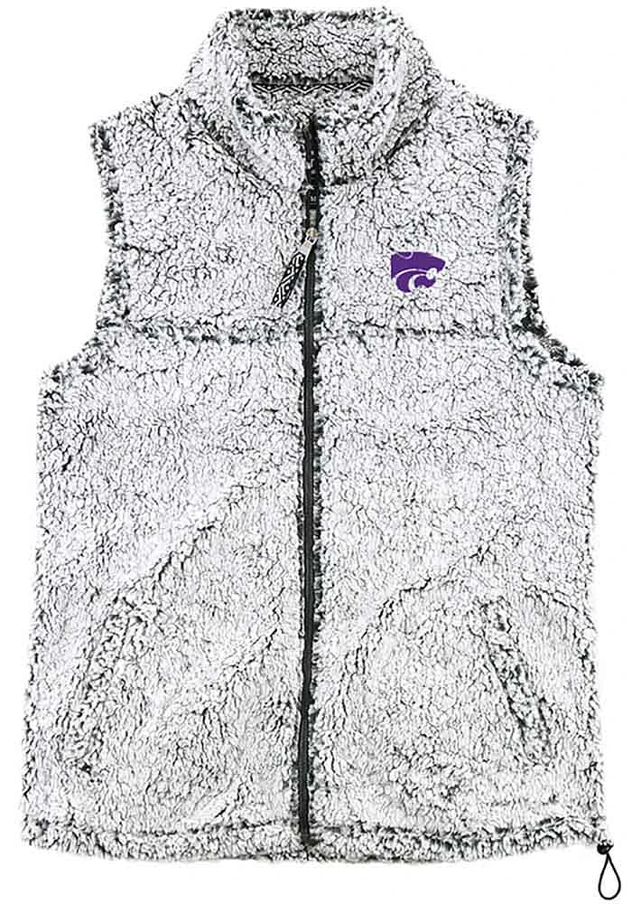 K-State Wildcats Womens Grey Sherpa Vest