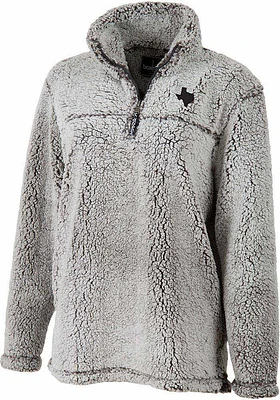 Texas Womens Grey Sherpa Qtr Zip