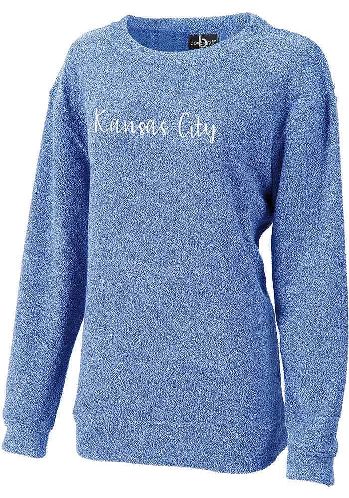 Kansas City Womens Blue Script Crew Sweatshirt