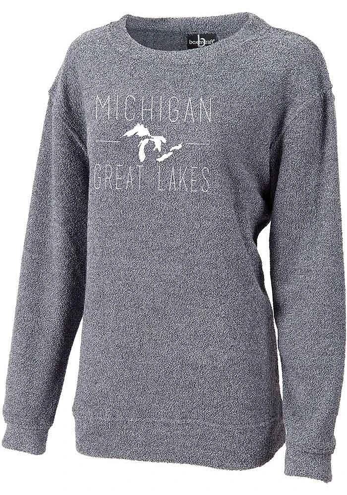 Michigan Womens Navy Blue Great Lakes Crew Sweatshirt