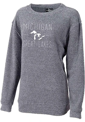 Michigan Womens Navy Blue Great Lakes Crew Sweatshirt