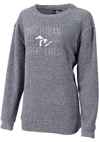 Michigan Womens Navy Blue Great Lakes Crew Sweatshirt