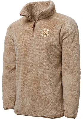 Kansas City Mens Natural KC Monogram Circle Long Sleeve Qtr Zip Pullover