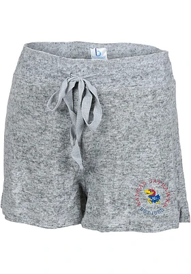 Kansas Jayhawks Womens Grey Cuddle Shorts