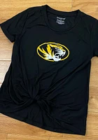 Missouri Tigers Girls Black Twisted Short Sleeve Fashion T-Shirt