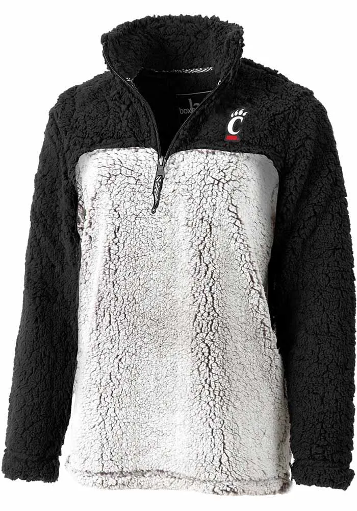 Cincinnati Bearcats Womens Black Sherpa Qtr Zip