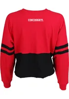 Cincinnati Bearcats Womens Red Cropped Retro Jersey LS Tee