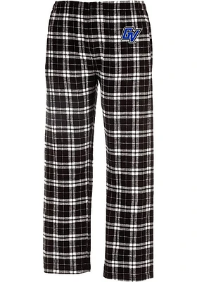 Grand Valley State Lakers Mens Black Plaid Flannel Sleep Pants