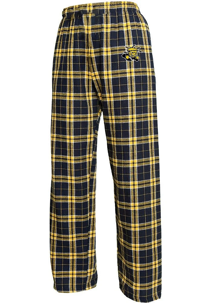 Wichita State Shockers Youth Gold Plaid Flannel Sleep Pants