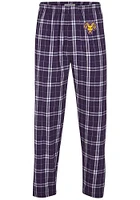 West Chester Golden Rams Mens Purple Plaid Flannel Sleep Pants