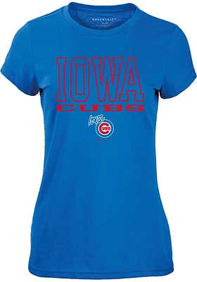 Iowa Cubs Womens Blue Essential Short Sleeve T-Shirt