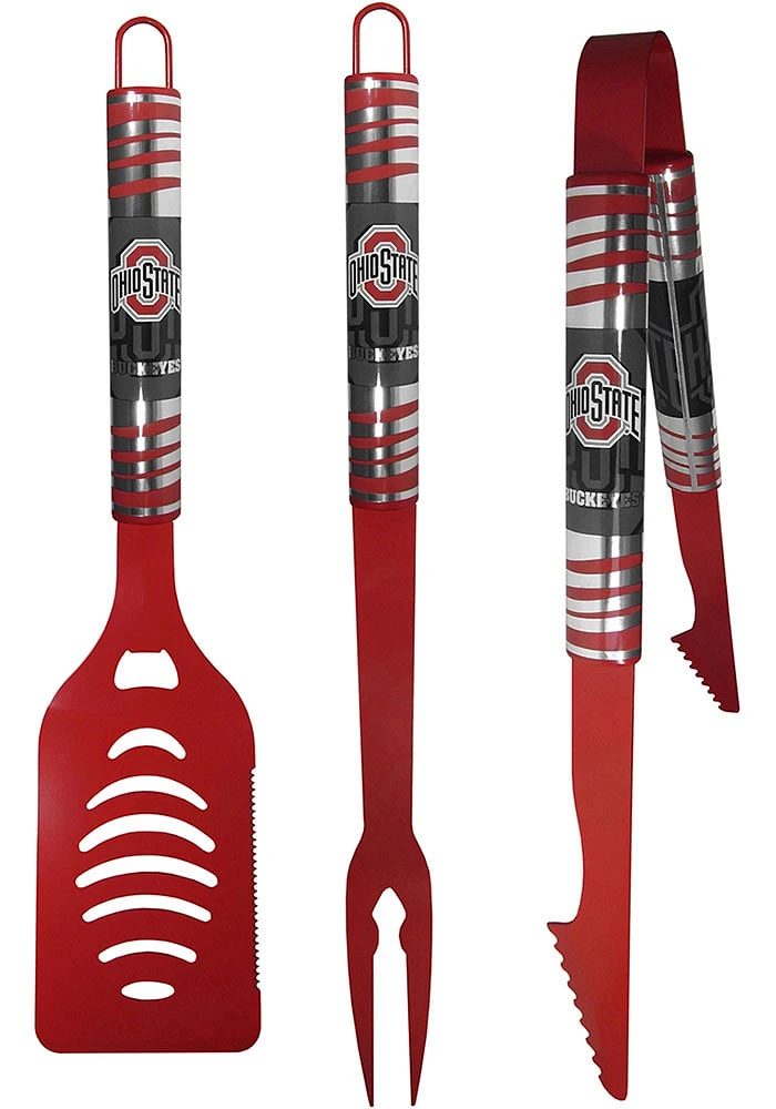 Ohio State Buckeyes 3pc Color BBQ Tool Set