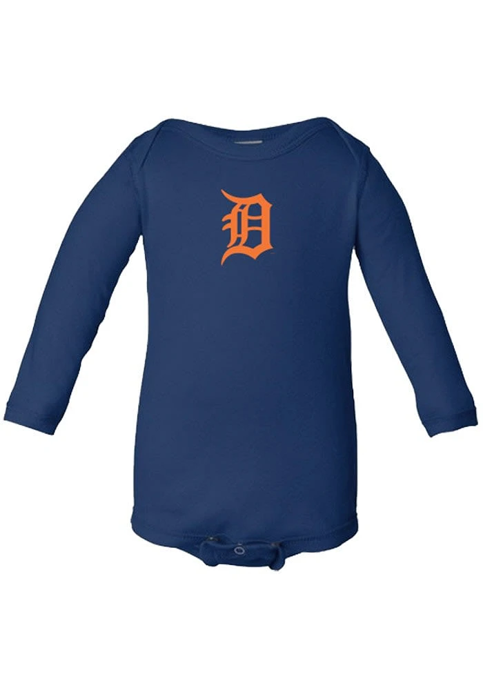 Detroit Tigers Baby Navy Blue Infant Long Sleeve Creeper One Piece
