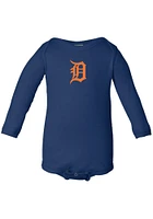 Detroit Tigers Baby Navy Blue Infant Long Sleeve Creeper One Piece