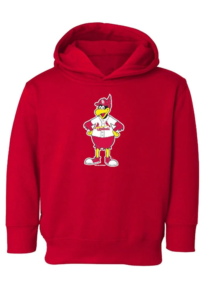 Fredbird Soft As A Grape St Louis Cardinals Toddler Red Fred Bird Long Sleeve Hooded Swea..