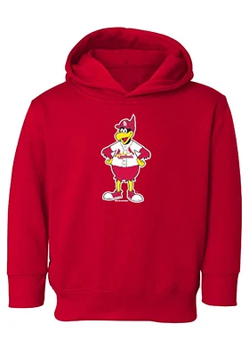 Fredbird  Soft As A Grape St Louis Cardinals Toddler Red Fred Bird Long Sleeve Hooded Swea..