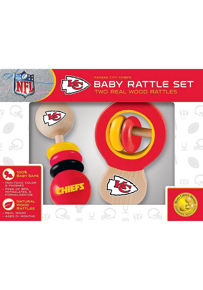 Kansas City Chiefs Wood Baby Rattle