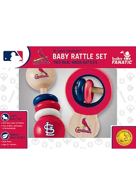 St Louis Cardinals Wood Baby Rattle