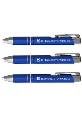 Michigan Wolverines 3 Pack Ball Point Pen Set - Blue