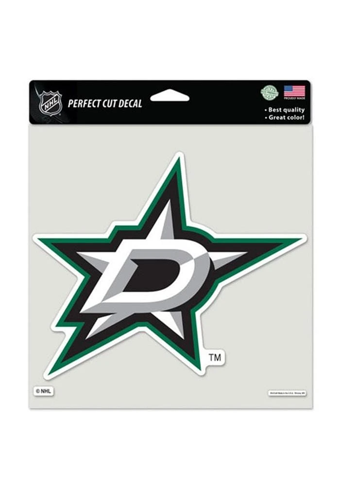 Dallas Stars 8x8 Perfect Cut Auto Decal - White