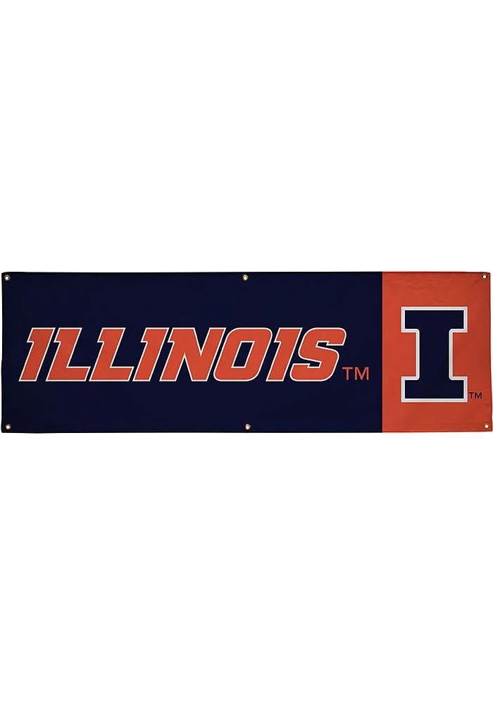 Illinois Fighting Illini 2x6 Vinyl Banner - Navy Blue