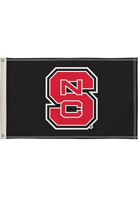 NC State Wolfpack 3x5 Black Silk Screen Grommet Flag - Black