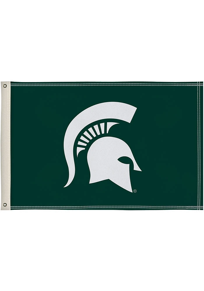 Michigan State Spartans 2x3 Logo Silk Screen Grommet Flag - Green
