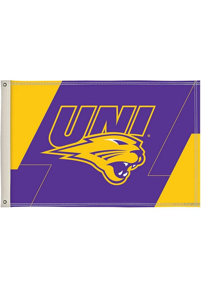 Northern Iowa Panthers 2x3 Silk Screen Grommet Flag - White