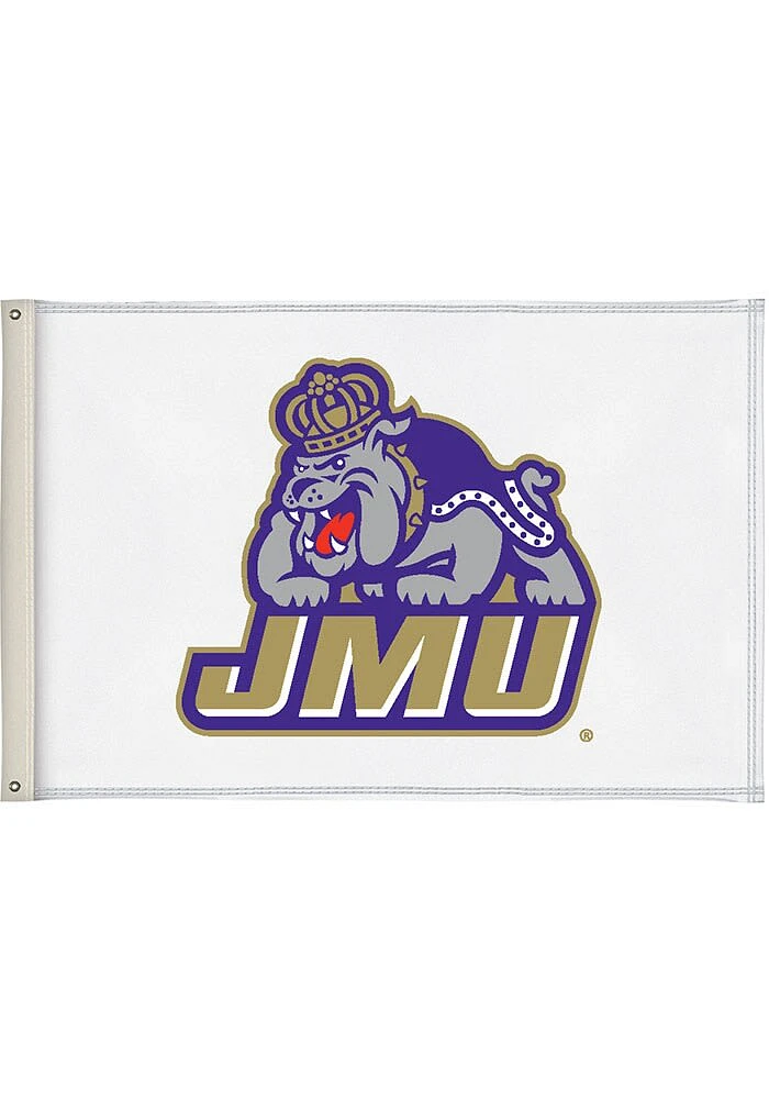 James Madison Dukes 2x3 Silk Screen Grommet Flag - White