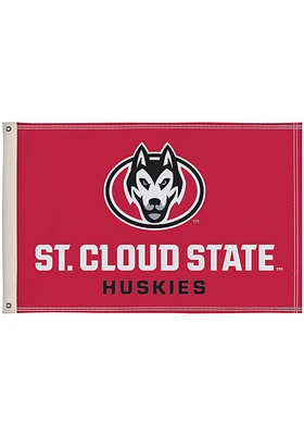 St Cloud State Huskies 2x3 Silk Screen Grommet Flag - Red