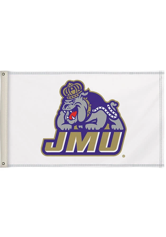 James Madison Dukes 3x5 Silk Screen Grommet Flag - White