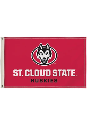 St Cloud State Huskies 3x5 Design Silk Screen Grommet Flag - Red
