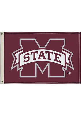 Mississippi State Bulldogs 2x3 Logo Maroon Silk Screen Grommet Flag - Maroon