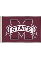 Mississippi State Bulldogs 2x3 Logo Maroon Silk Screen Grommet Flag - Maroon