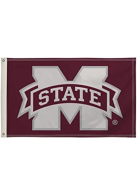 Mississippi State Bulldogs 3x5 Logo Maroon Silk Screen Grommet Flag - Maroon