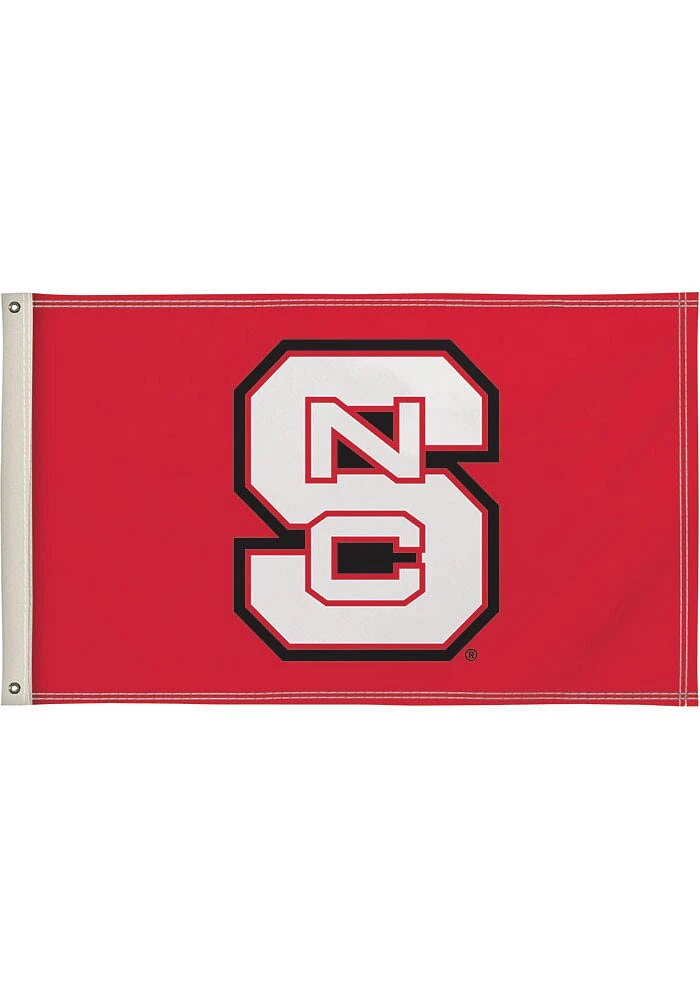 NC State Wolfpack 3x5 Design Red Silk Screen Grommet Flag - Red