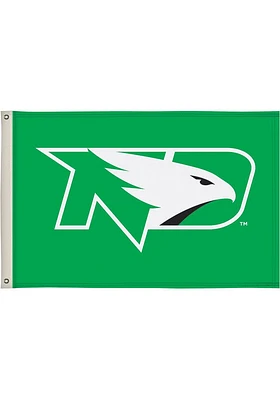 North Dakota Fighting Hawks 2x3 Silk Screen Grommet Flag - Green