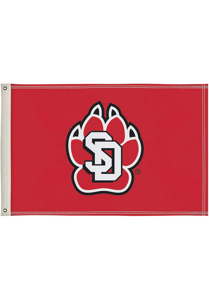 South Dakota Coyotes 2x3 Silk Screen Grommet Flag - Black