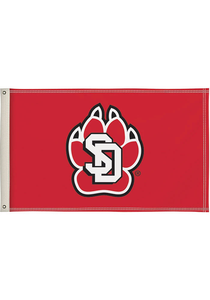 South Dakota Coyotes 3x5 Silk Screen Grommet Flag - Black