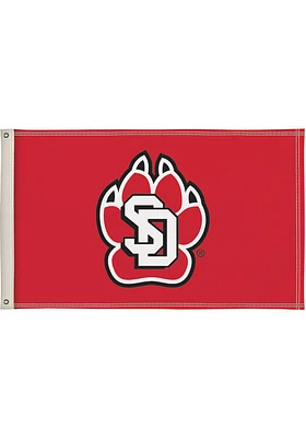 South Dakota Coyotes 3x5 Silk Screen Grommet Flag - Black
