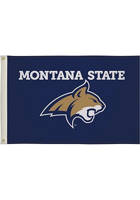 Montana State Bobcats 2x3 Blue Silk Screen Grommet Flag - Blue
